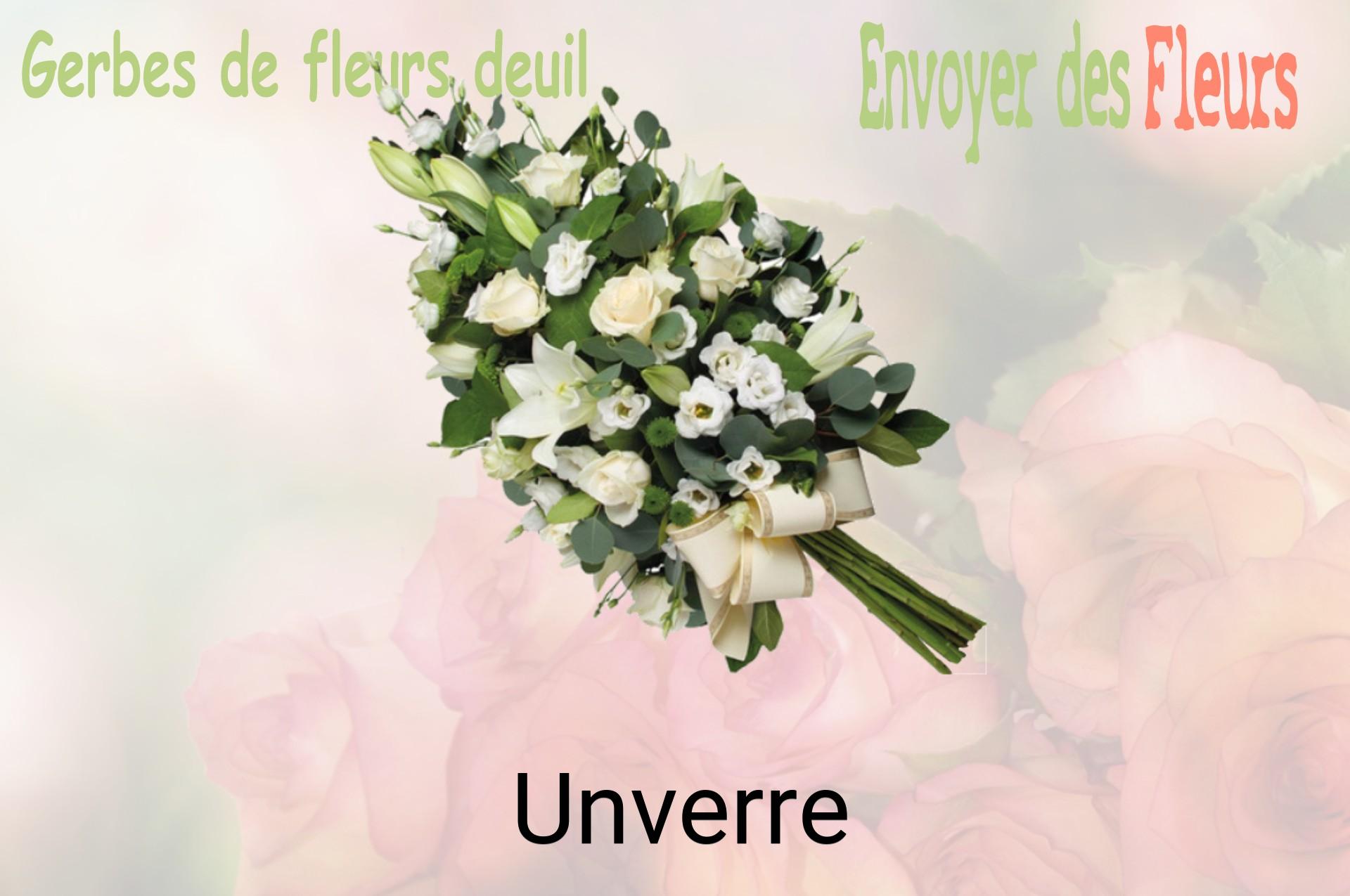Gerbe de fleurs de deuil livrée à Unverre